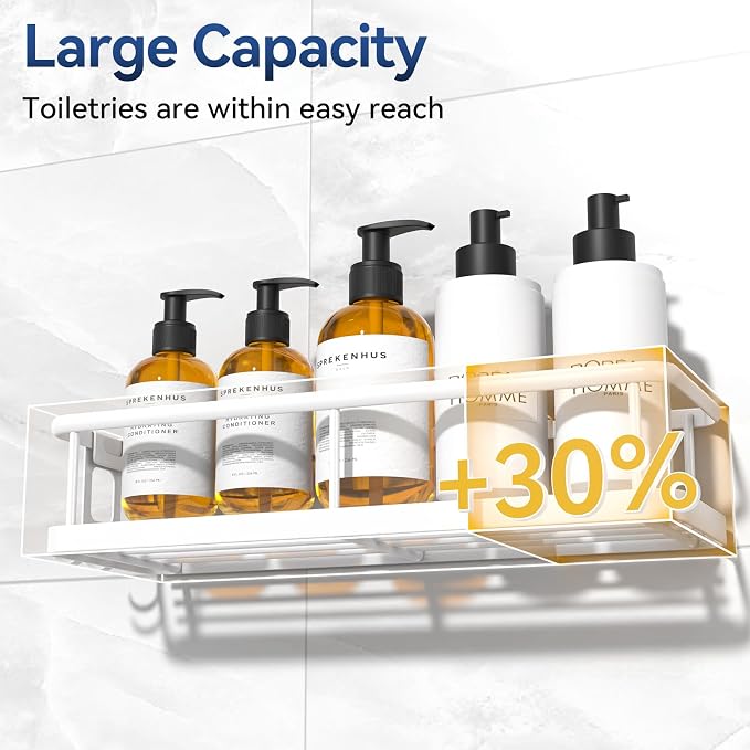 YASONIC Shower Caddy Adhesive, No Drill Bathroom Shower Organizers, - Image 5