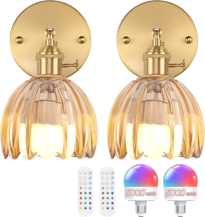 Shenmoyl Vintage Battery Operated Wall Sconce by Shenmoyl