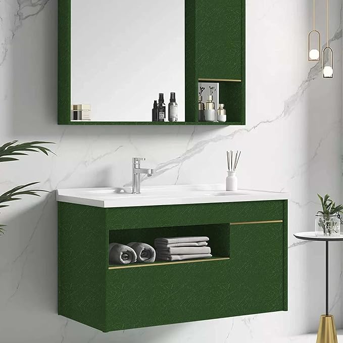 Abyssaly Dark Green Peel and Stick Wallpaper Removable Silk Texture Contact - Image 7
