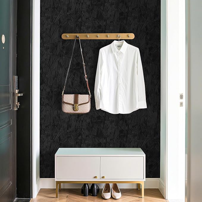 17.7"x317" Black Velvet Wallpaper Peel and Stick Velvet Fabric Wallpaper Soft - Image 4