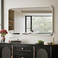 BEAUTYPEAK Silver Wall Mounted Bathroom Mirror, Aluminum Alloy Frame Bathroom by BEAUTYPEAK