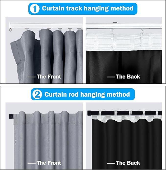 MaKefeile Room Divider Curtains Total Blackout Privacy Curtain Panel Room - Image 3