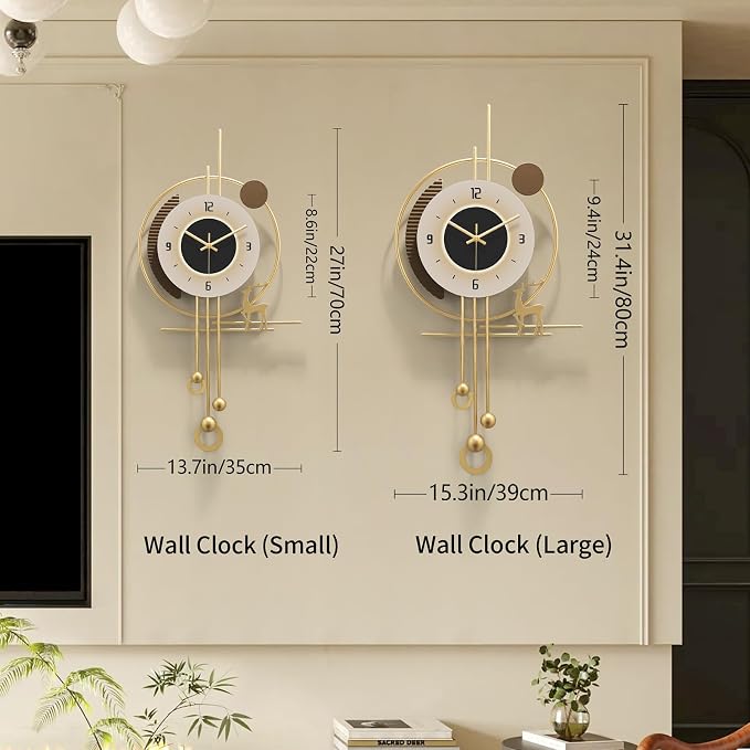 Modern Wall Clock for Living Room, Large Gold Decorative Wall Clock - Image 3