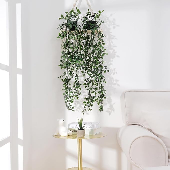BLEUM CADE Fake Hanging Plants, Faux Mandala Vines Hanging Plant Greenery - Image 4