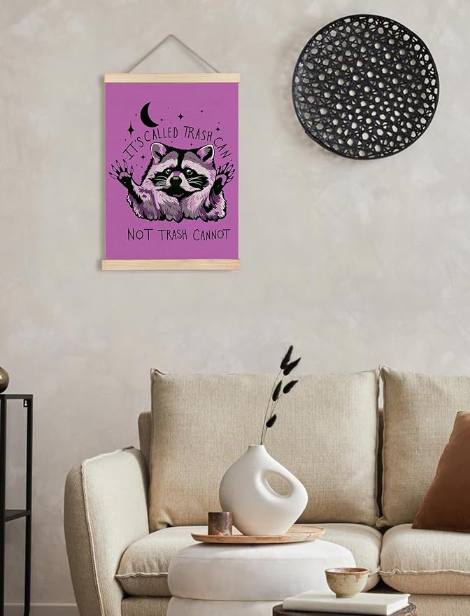 Foritho Funny Motivational Raccoon Meme Poster Wall Art Framed - Image 4