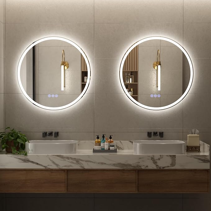 BEAUTYPEAK 30x30 LED Round Bathroom Mirror - Image 7
