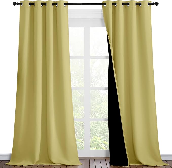 NICETOWN 100% Blackout Blinds, 46 inches x 96 inches, Laundry Room Decor Window by NICETOWN