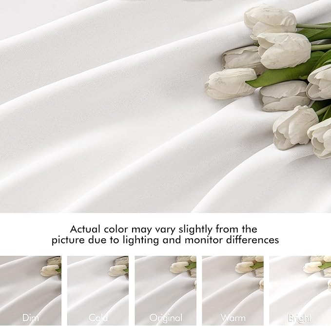 MIULEE Pure White Back Tab Blackout Curtains 120 Inch Long 2 Panels Set - Image 8