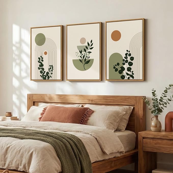 3 Piece Framed Abstract Boho Wall Art - Image 2