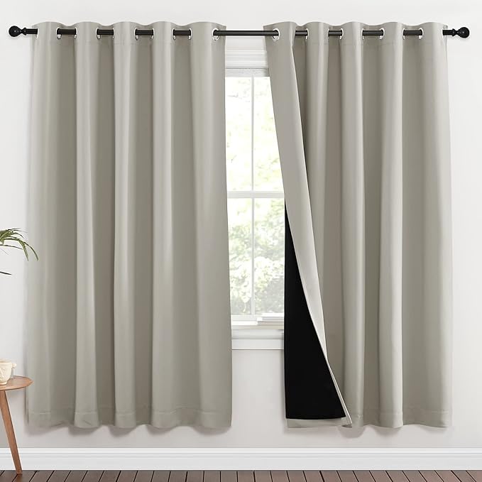 NICETOWN 100% Blackout Window Curtain Panels, Full Light Blocking Drapes by NICETOWN