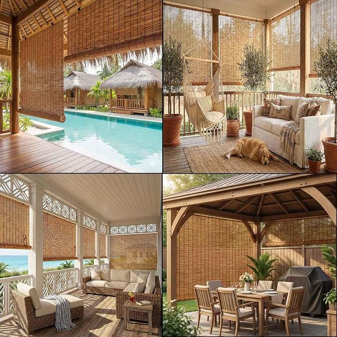 Bamboo Roller Shades for Outdoor Patio - Image 6