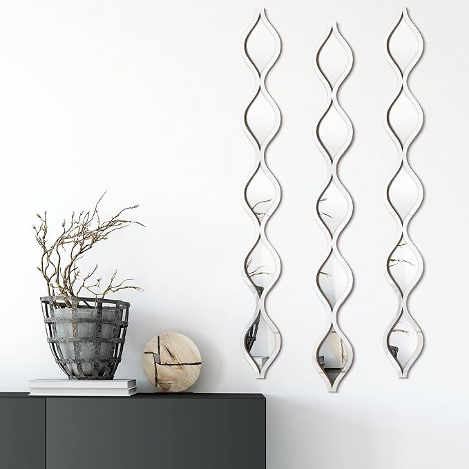Yulejo 3 Pcs Acrylic Teardrop Mirror Wall Decor Decorative Mirror Narrow Decor by Yulejo
