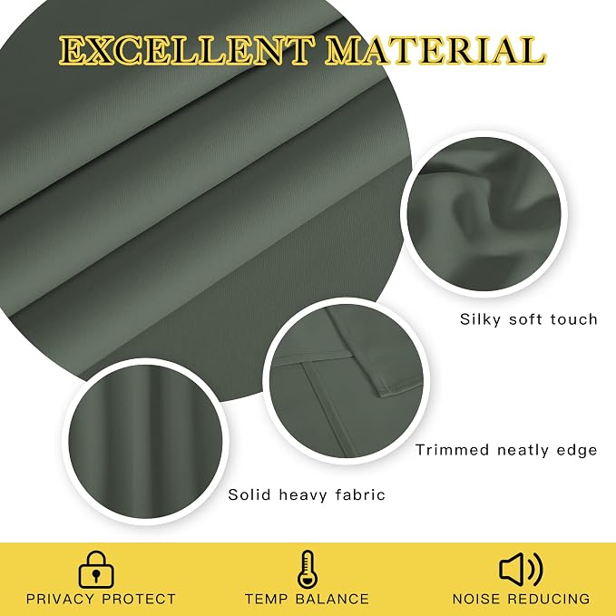 NICETOWN Blackout Kids Room Curtain 54 inch Length, Thermal Insulated Grommet - Image 4