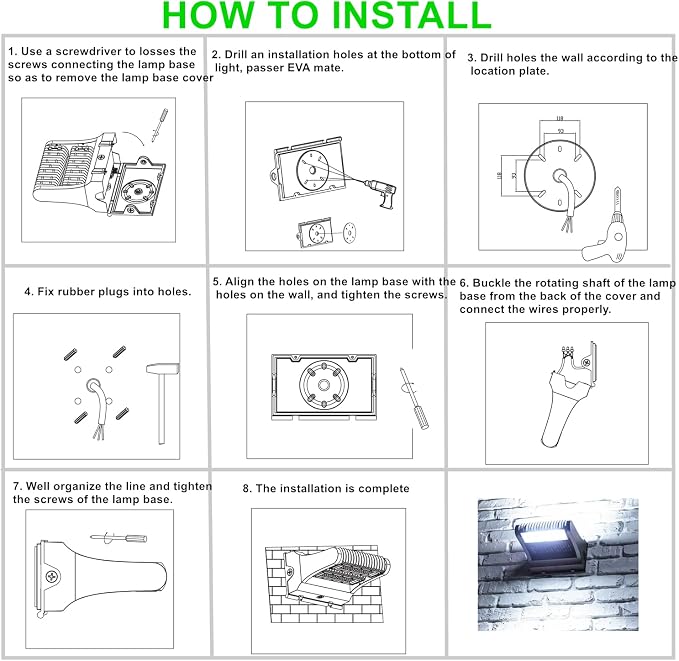 Dusk to Dawn 120W Rotatable LED Wall Pack Light, 5000K 16800LM 600-800W HPS/HID - Image 9