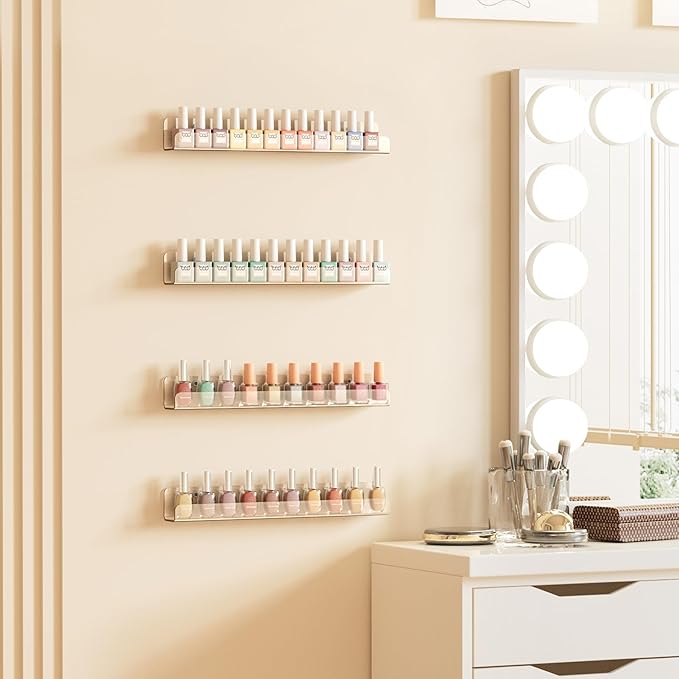 upsimples 6 Pack Clear Acrylic Shelves, 1.7" x12" Clear Wall Shelves - Image 4