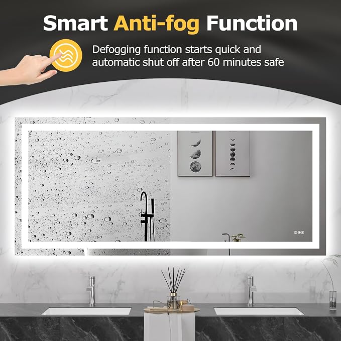 Hivone 72X32 LED Bathroom Mirror - Image 6
