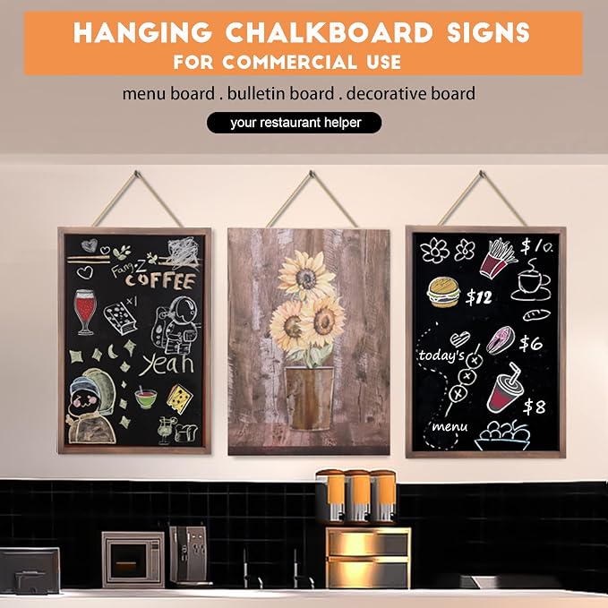 SELEAD 2-Pack Solid Wood Frame Chalkboard Signs - Image 4