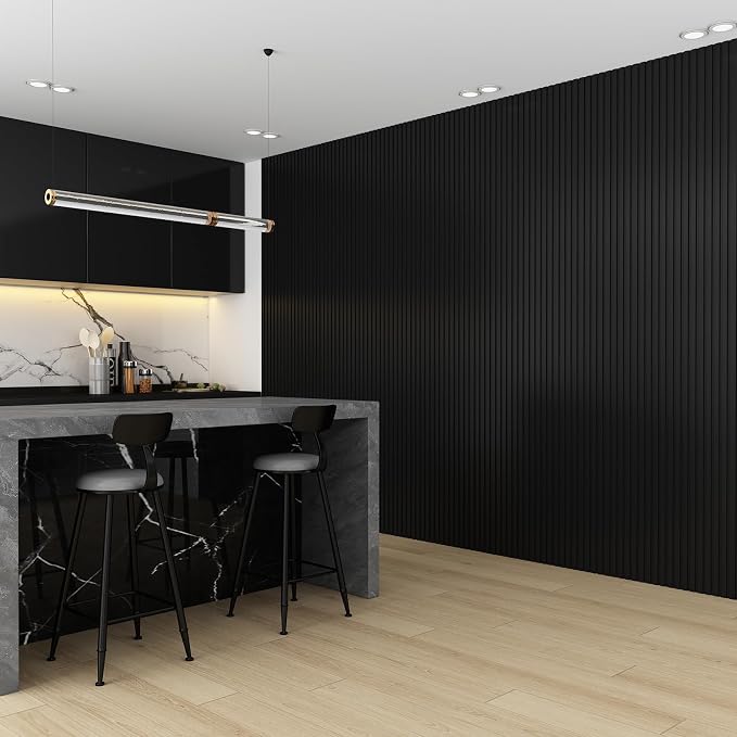 8-Pack WPC Wall Panels 118’’ x 6.3’’ 3D Slat Wall Panel Acoustic Wall Paneling - Image 4