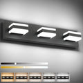 SOLFART 5 Color Temperature Adjustable Black 3 Lights Bathroom Vanity Fixtures by SOLFART
