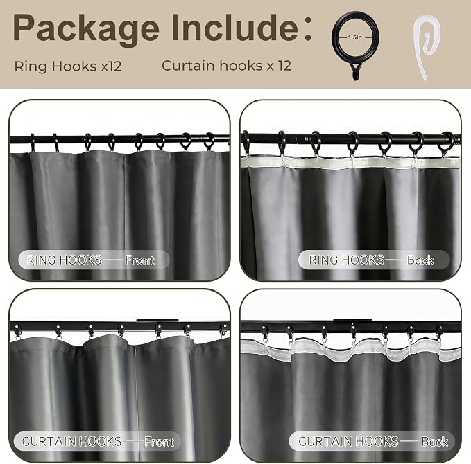 Room Divider Blackout Curtain Track Curtains Wall Dividers Panels Screen - Image 3