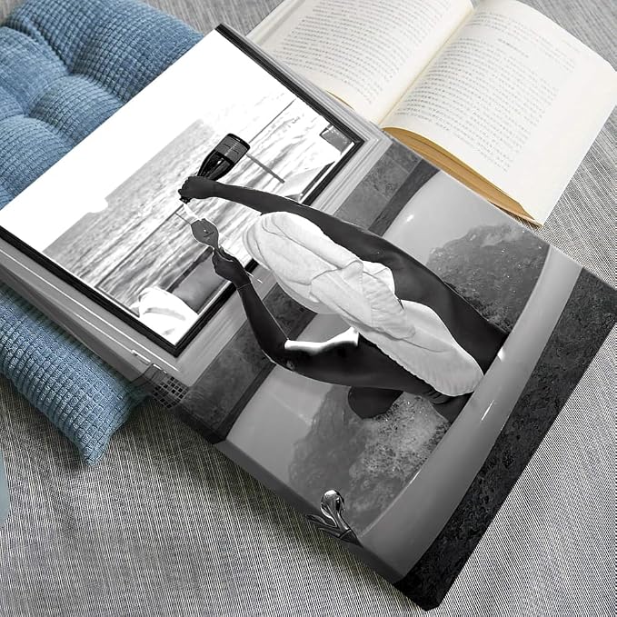Trendy Black and White Posters Funny Woman Drinking Wine in Bathtub Wall Art - Image 2