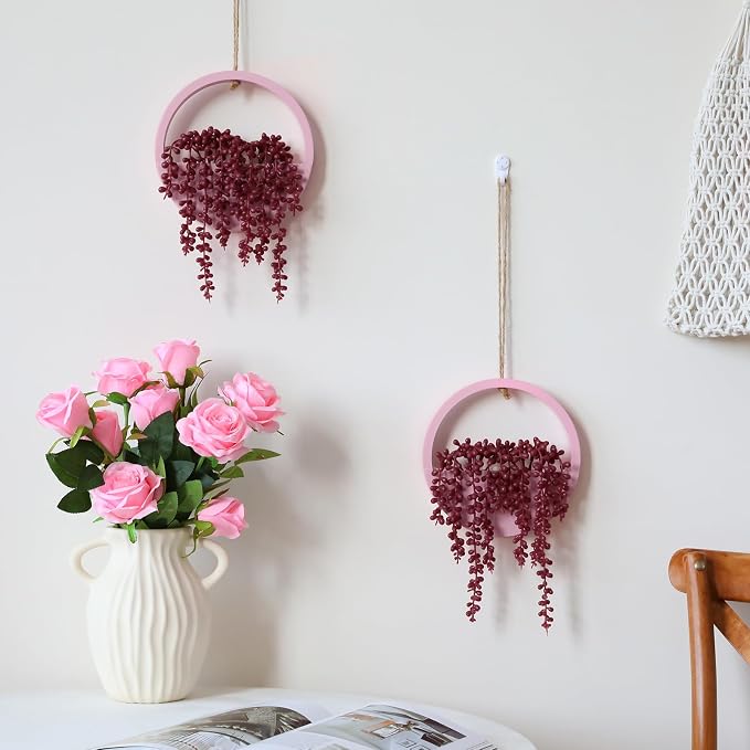 Artificial Hanging Plants Hanging Planter Fake Succulents Artificial String of - Image 4