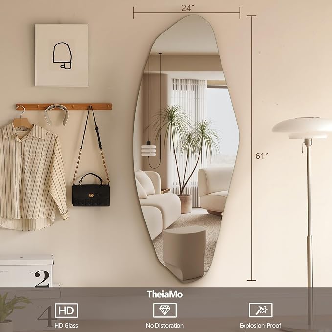 Irregular Full Length Mirror, Asymmetrical Wall Mirrors - Image 4