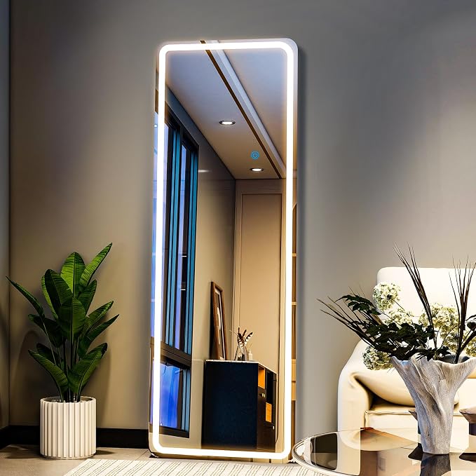 Full Length Mirror with LED Lights, LED Mirrors Full Length Floor Mirror Full by WISSMILESHOME