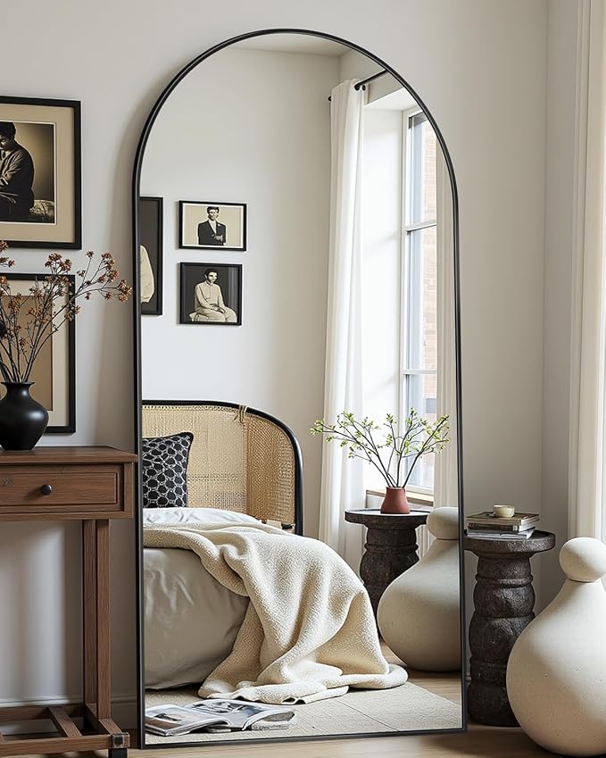 69"x28" Full Length Mirror, Arched Full Body Mirror, Standing Hanging or - Image 9