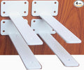 4 Pack - 10 inch White Hidden L Shelf Bracket Iron Floating Shelf Brackets by MHMYDZ