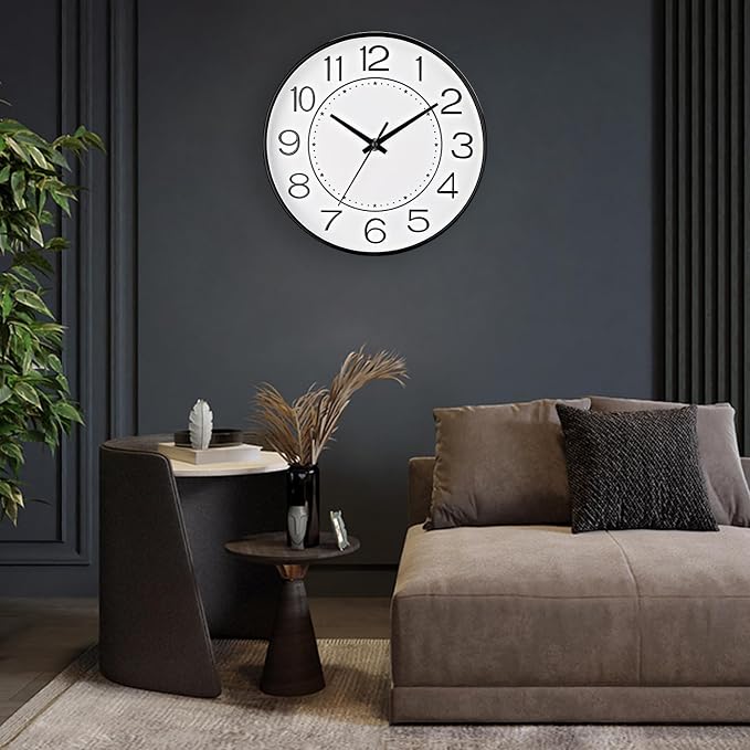 HZDHCLH Modern Wall Clocks Battery Operated, 10 inch White Clock - Image 5