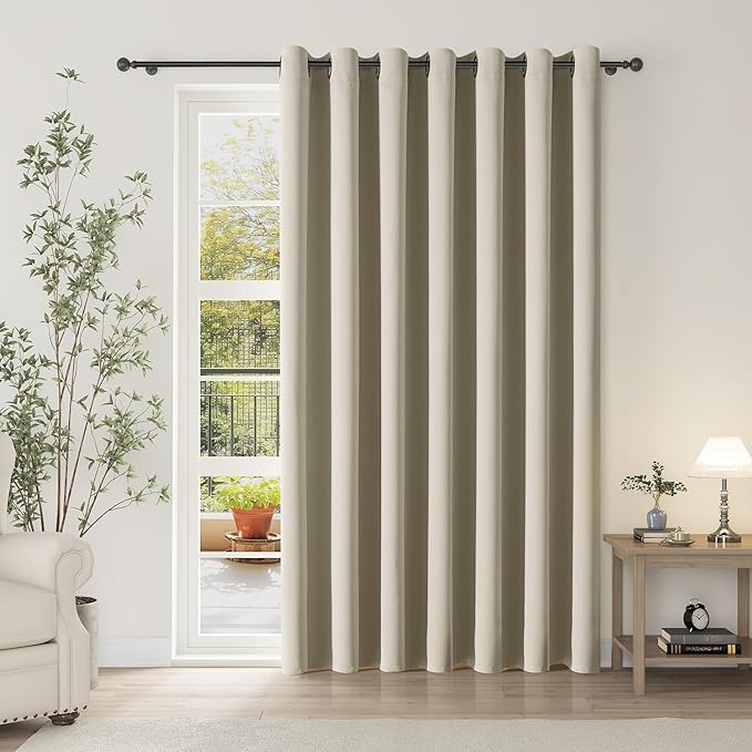 ChrisDowa Room Divider Curtain 120 Inches Long, Wide Blackout Sliding Door by ChrisDowa