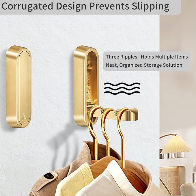 2PCS Foldable Wall Hooks, Flip Down Design - Image 3