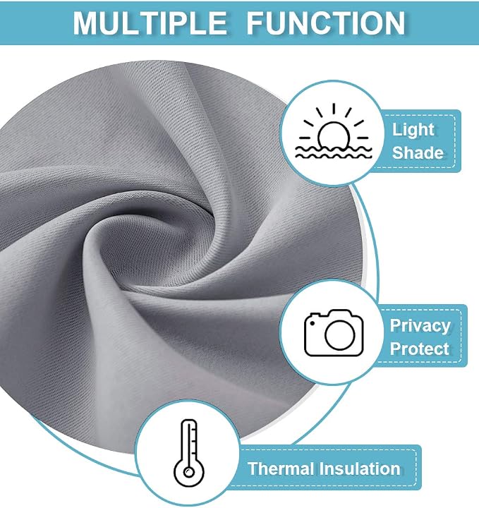RYB HOME Blackout Curtains Thermal Insulating Privacy Temporary Door Curtains - Image 7