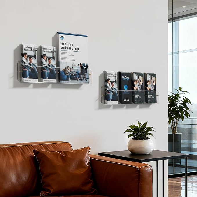 HIIMIEI Brochure Holder Wall Mount, Pamphlet Display Stand - Image 4