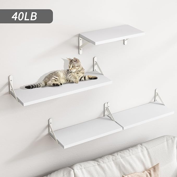 YGEOMER Floating Shelves for Wall, Different Sizes White Wall Shelves for - Image 2