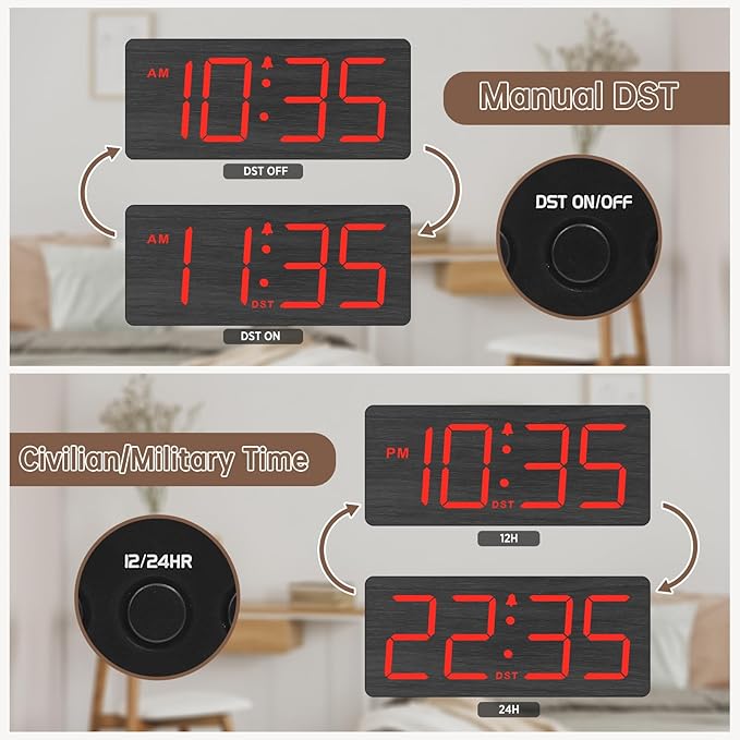 DreamSky Wooden Digital Alarm Clock - Image 5