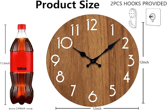Wall Clock, Modern Wall Clocks Battery Operated, Silent Non Ticking Clock - Image 3