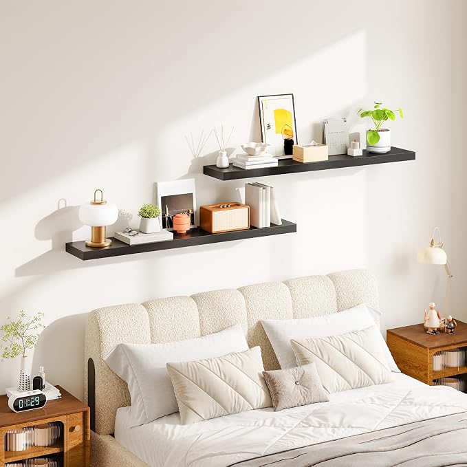 HOOBRO Floating Shelves for Wall, Wall Mounted Shelf Set of 2, 47.2" Hanging - Image 7