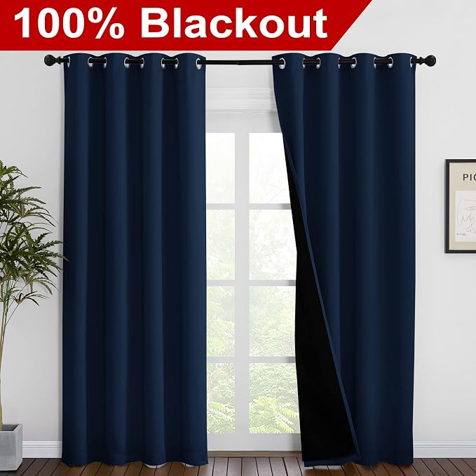 NICETOWN 100% Blackout Curtain Set, Thermal Insulated & Energy Efficiency - Image 2