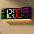 JALL 16.1" Large Digital Wall Mount Clock, Count Down Timer, Big LED, RGB Color by JALL