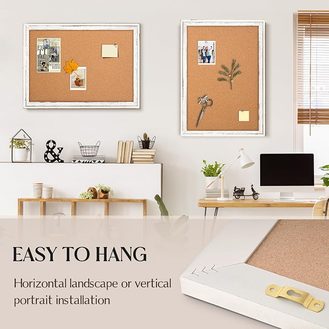 Cork Board Bulletin Board, Rustic Wooden Frame, Decorative Hanging Pin Board - Image 5