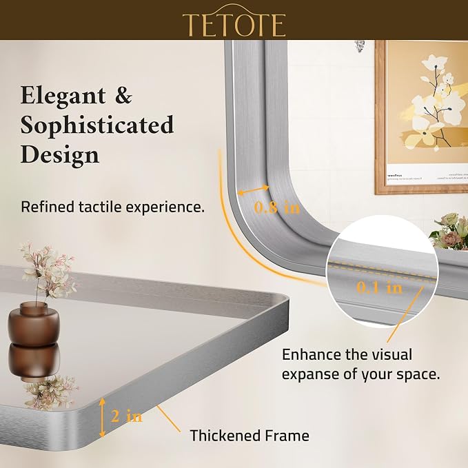 TETOTE 40 x 30 Inch Bathroom Mirror - Image 4