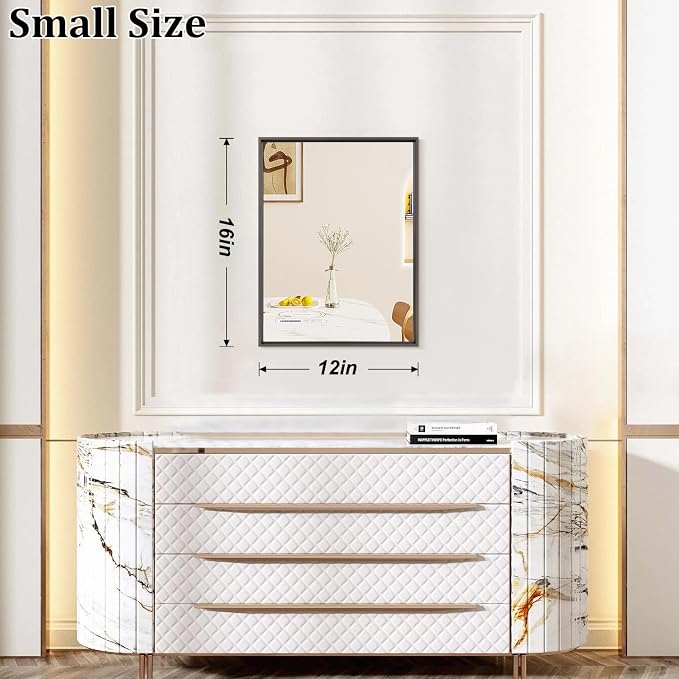 AAZZKANG Rectangular Metal Frame Mirror Retro Bathroom Bedroom Wall Mirrors - Image 2