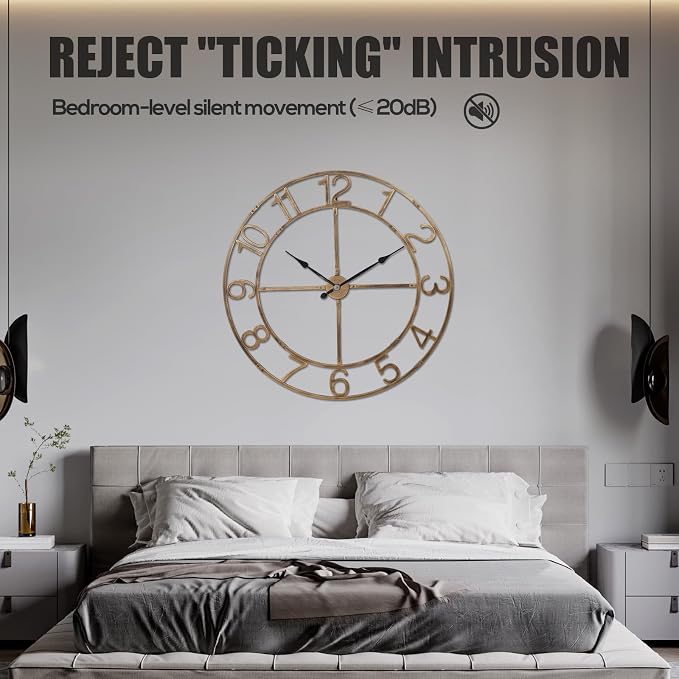Large Wall Clock for Living Room Decor–48 Inch Silent Non-Ticking Modern - Image 6