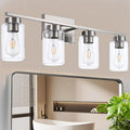 4 Light Bathroom Vanity Light Fixtures, Brush Nickel Modern Wall Lights by A1A9