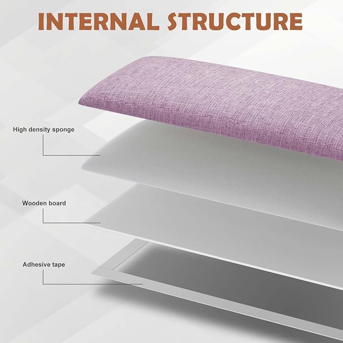 IFNOW Upholstered Wall Mounted Headboard, 3D Soundproof Wall Panels Peel and - Image 5