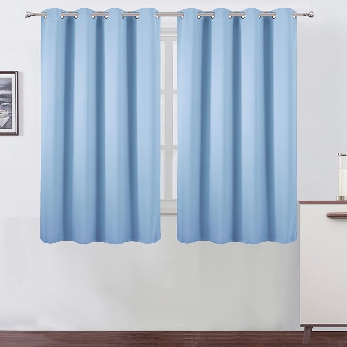 LEMOMO Sky Blue Thermal Blackout Curtains/52 x 54 Inch/Set of 2 Panels Room by Lemomo