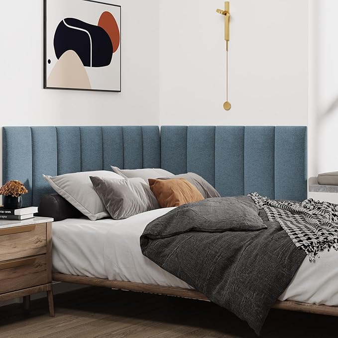 IFNOW Upholstered Wall Mounted Peel and Stick King Size Headboard, Soundproof - Image 3