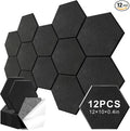 12 Pack Hexagon Acoustic Panels, Self-Adhesive Sound Deadening Panels, Sound by Junwisun